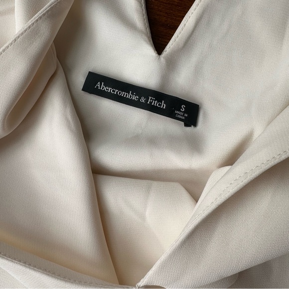 Abercrombie Plunge Godet Skirt Maxi Dress in Ivory Cream - Picture 8 of 9